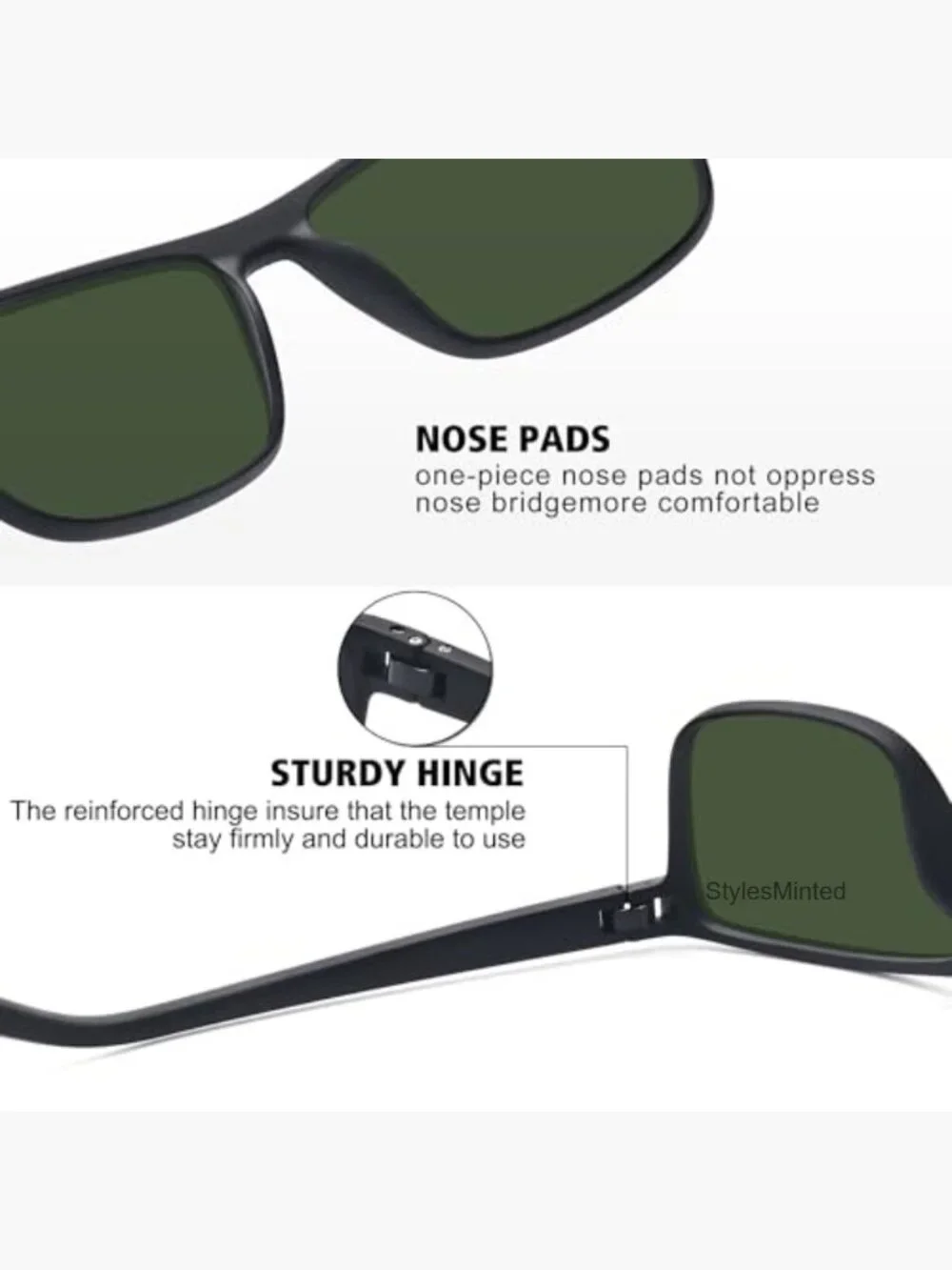 Unisex Polarized Square Sunglasses UV Protection for Sports Fishing Running Golf